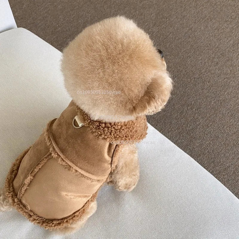 강아지옷 Dog Vests Winter Plush Warm Pet Dog Clothes For Small Medium Dogs Jackets Puppy Clothing Yorkshire Terrier ropa para perros