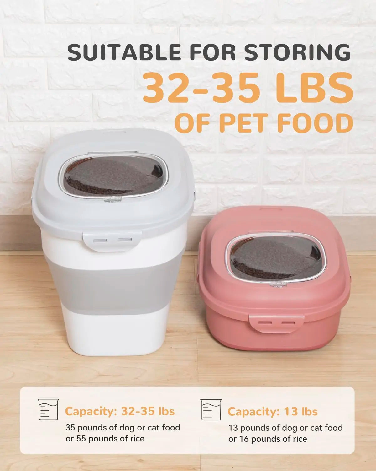 Hot Selling Dog Food Storage Container Collapsible Dog Food Container with Airtight Lids Wheels Large Pet Food Storage