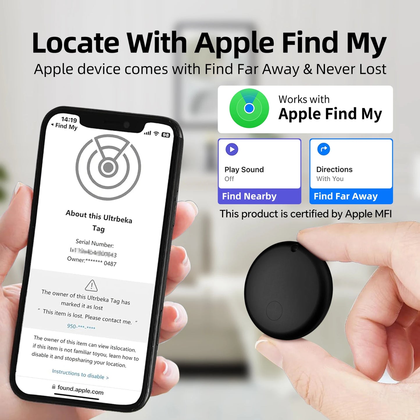 Find My GPS Mini Portable Tracking Mobile Tracking Anti Loss Smart Device Location Alarm Reminder Find Pet Key Wallet Tracker