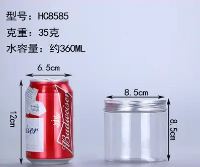 Wholesale 10/30/50pcs Empty Plastic Clear Cosmetic Jars PET Food Jar Makeup Container With Silver aluminum lid Seal Food Cans