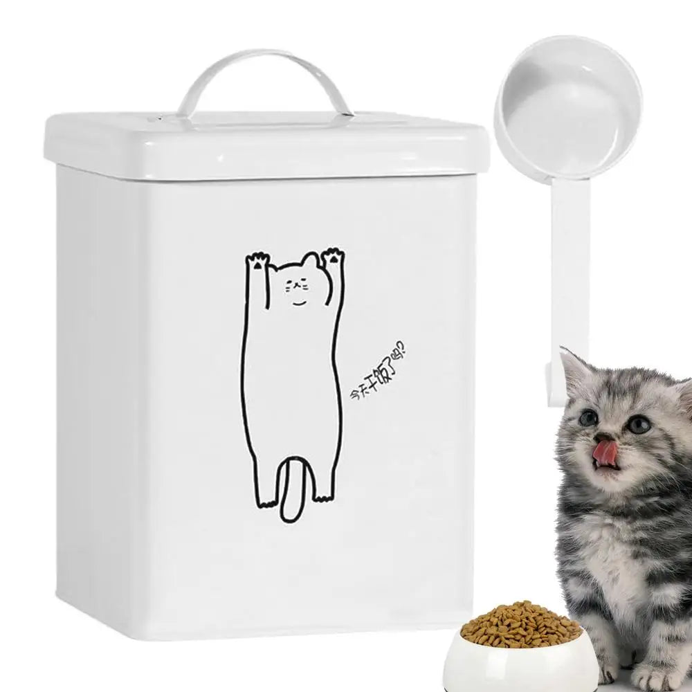 Dog Food Storage Container 5L Waterproof Snack Storage Bin With Lid And Spoon Food Grade Kitchen Storage Accessories With Handle