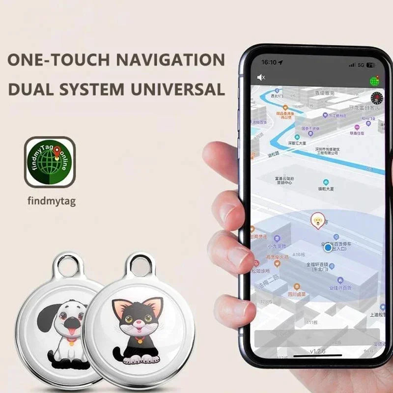 New AirTag Dog Collar Tracker, Anti-Lost GPS Mini Smart Pet Locator, Find My Pet Bluetooth Activity Tracker for Dogs Cats