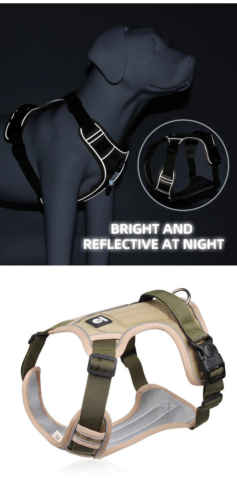 Dog Harness Reflective Midium Large Dogs Tactical Vest Big 1680D Waterproof Oxford Cloth Dog Harnesses Pet Accessoires Supplies