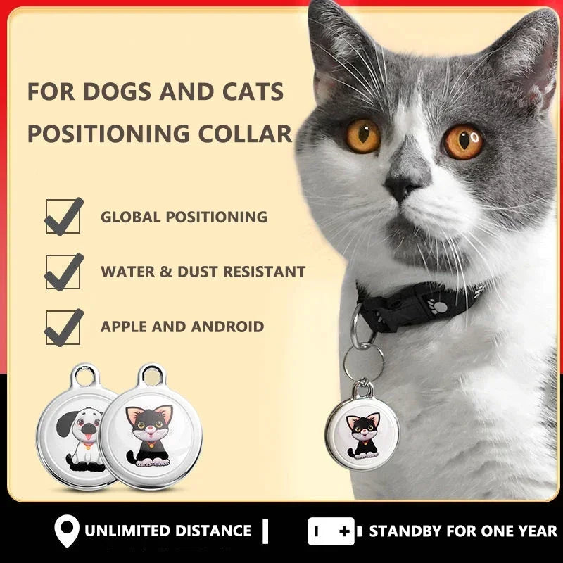 New AirTag Dog Collar Tracker, Anti-Lost GPS Mini Smart Pet Locator, Find My Pet Bluetooth Activity Tracker for Dogs Cats