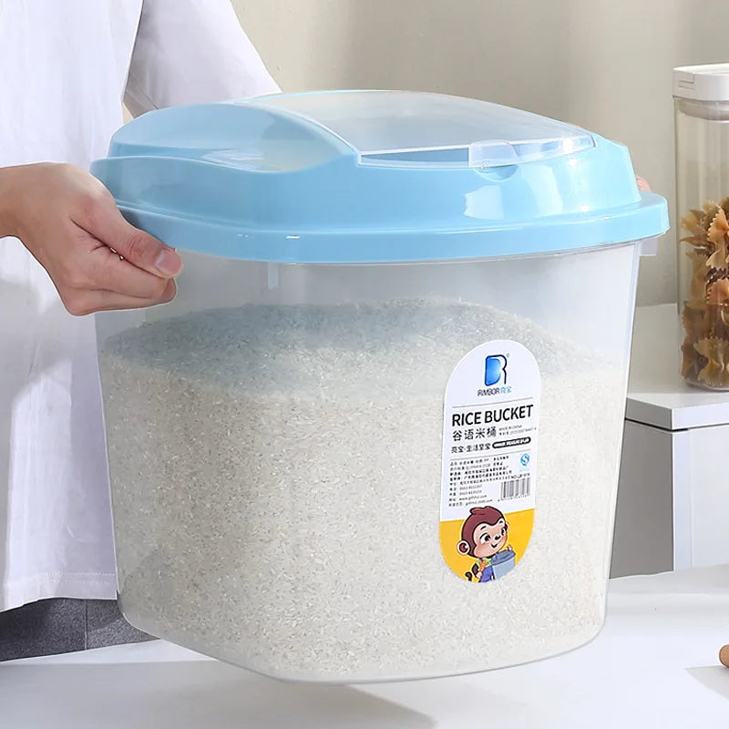 Rice Storage Container 25kg Airtight Dog Pet Dry Grain Rice Food Storage Containers With Insect-resistant Lid Large