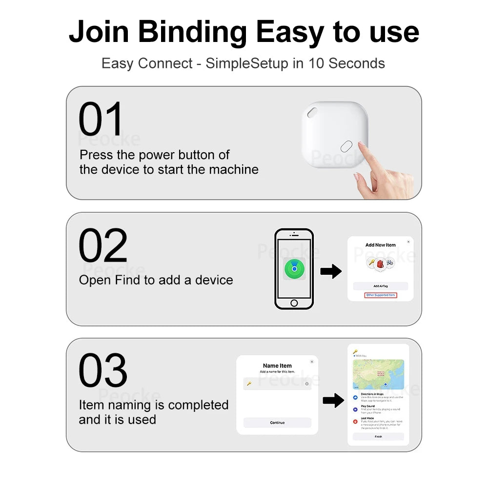 Mini Pets Tracker With Find My for Apple Smart Locator Cat Anti Lost GPS Track Finder Dog Bluetoot Tag Child Bag Wallet Key