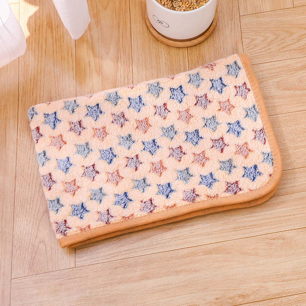 Dog Bed Blanket Bed Mat Soft Fleece Cat Blanket Cute Printed Pet Travel Mat Breathable Cozy Warm Blankets for Small Medium Dogs