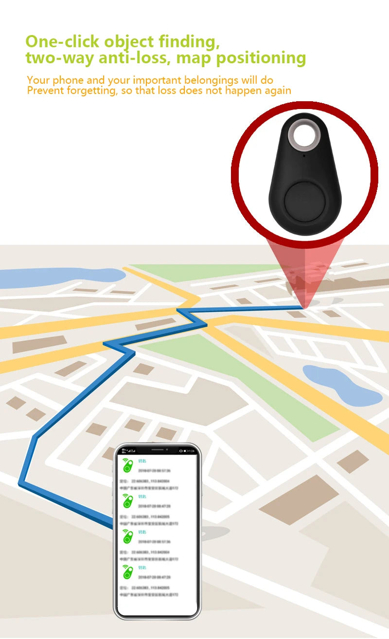 Bluetooth 5.0 Anti-lost Pet Finder Ios/android Locator Cat And Dog Mobile Wallet Child Safety Two-way Alarm Key Tracker