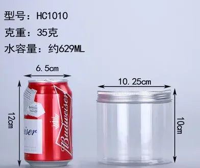Wholesale 10/30/50pcs Empty Plastic Clear Cosmetic Jars PET Food Jar Makeup Container With Silver aluminum lid Seal Food Cans