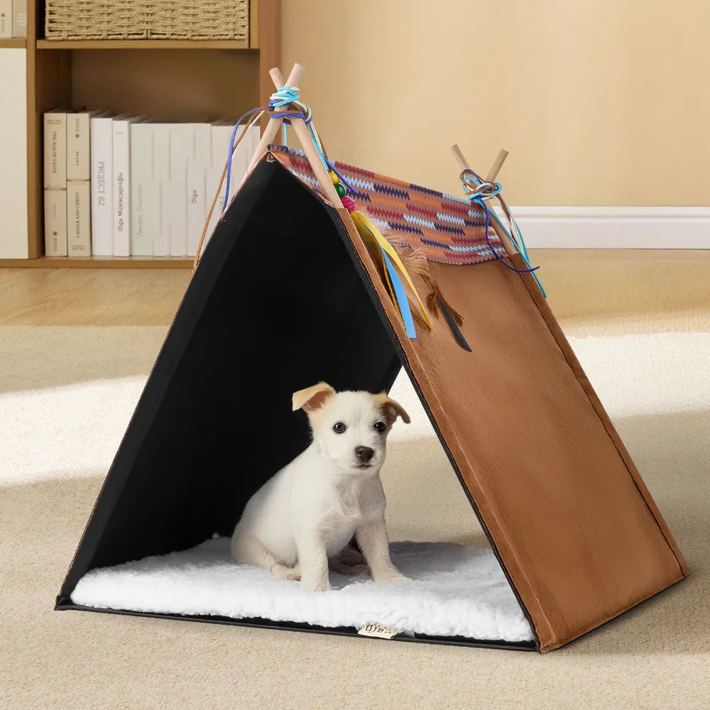 Tieker Pet Tent Cat Bed Dog House with Removable Mat Easy to Wash, Portable Dog Bed Pet Tent