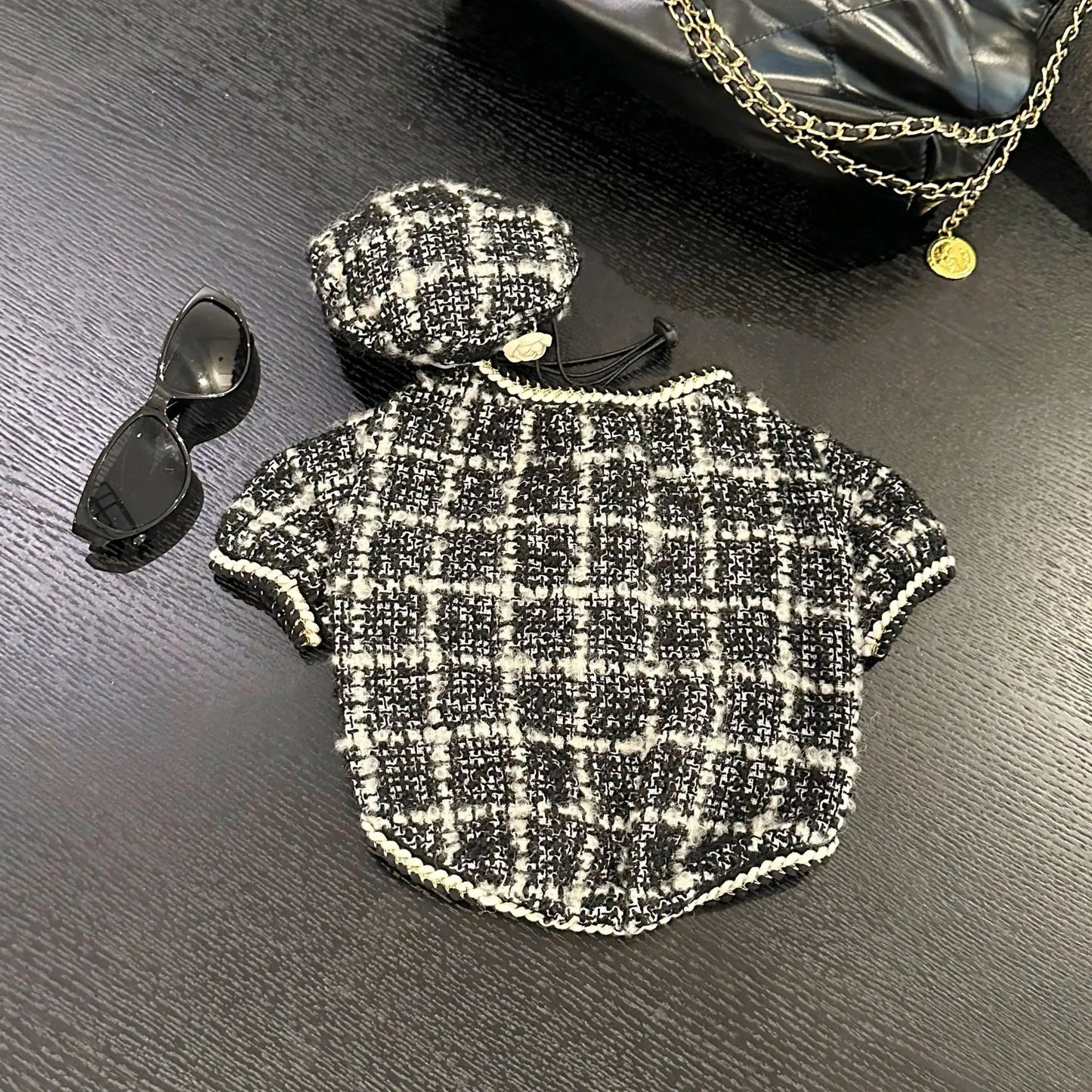 New Winter Classic Plaid Dog Clothes Exquisite Jacket And Hat Set Dog Jacket French Bulldog Schnauzer For Samll Medium Dog