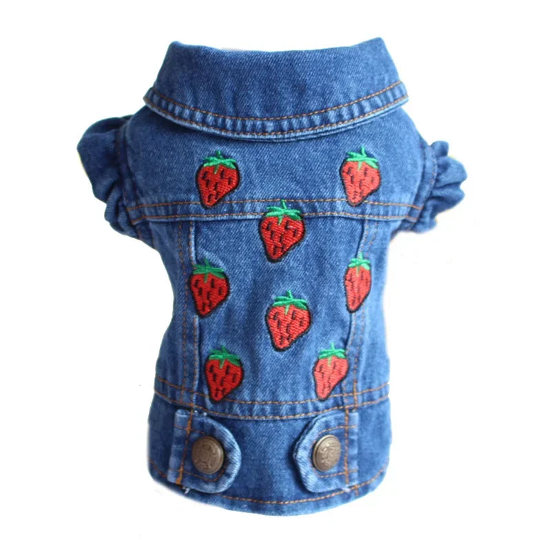 Pets Dogs Jeans Coat Jacket Towable Denim Vest Cat Puppy Spring/Autumn Clothes Apparel