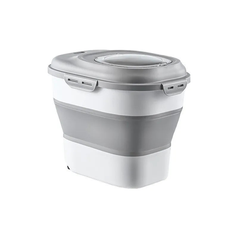 Hot Selling Dog Food Storage Container Collapsible Dog Food Container with Airtight Lids Wheels Large Pet Food Storage