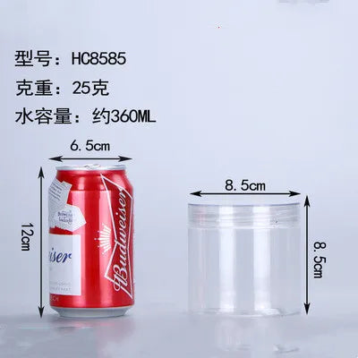 Wholesale 50pcs/pack Empty Plastic Clear Cosmetic Jars PET Food Jar Makeup Container With plastic lid Food Cans Seal Cans