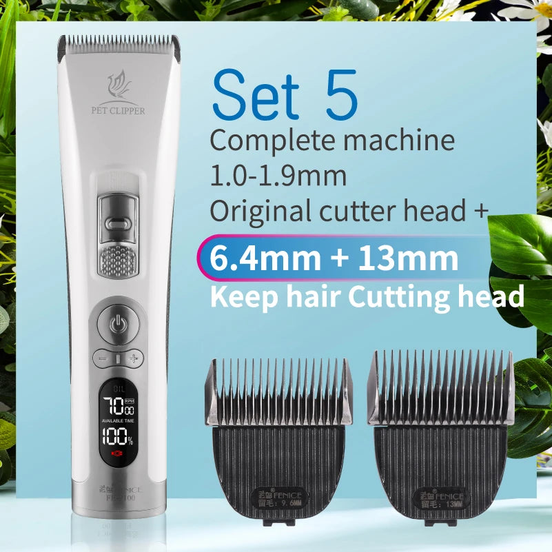 Fenice Electrical Pet Clipper Machine Dog Hair Clippers Grooming Animals Haircut Trimmer Shaver Set Pets Cordless Rechargeable
