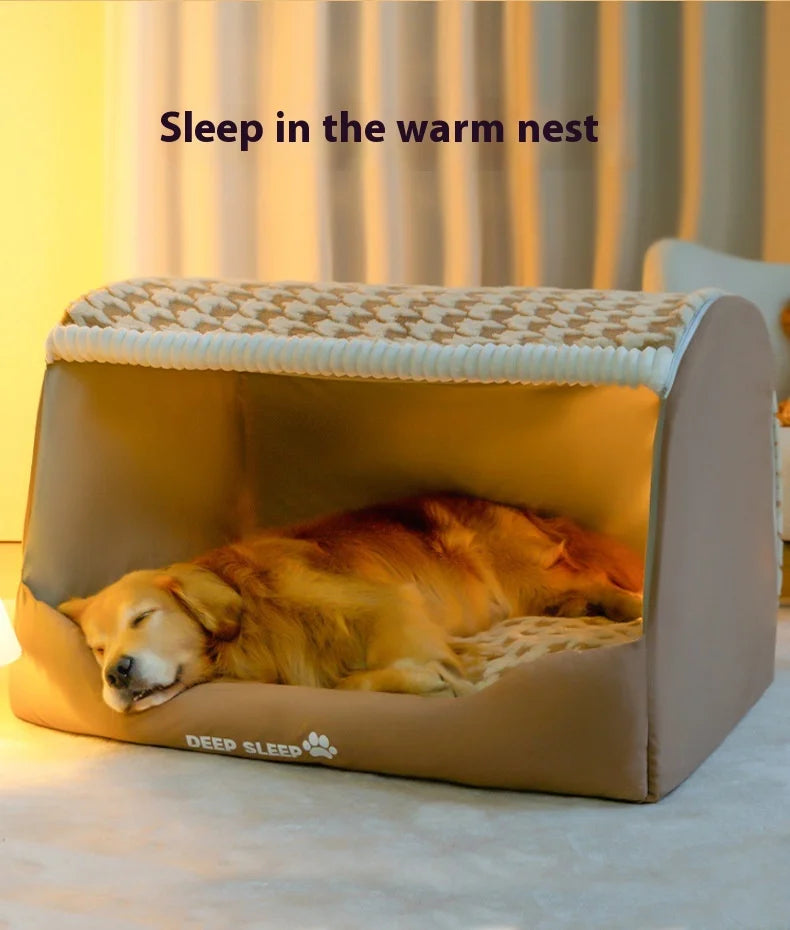 Autumn and Winter Dog Thousand Birds Grid Drawer Dog Kennel Large Dog Large Dog Kennel Deep Sleep Cat Kennel Pet Kennel