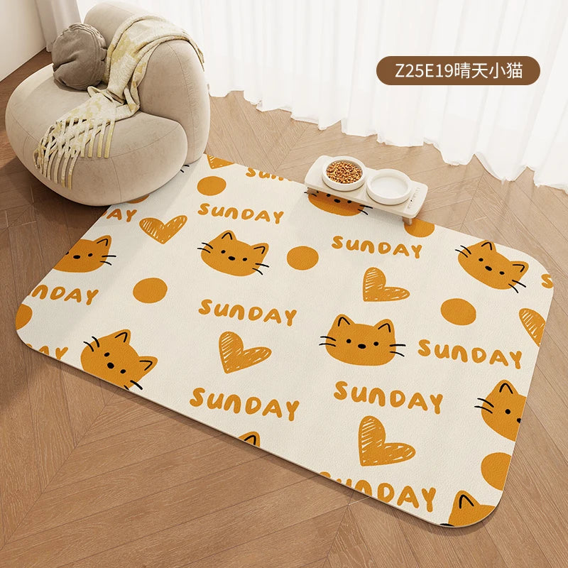 VIKAMA Pet Floor Mat Waterproof Urine-Proof Leaved-In Dog Mat Pvc Dog Cage Enclosure Mat Cat Litter Non-Slip Place Mat For Cat