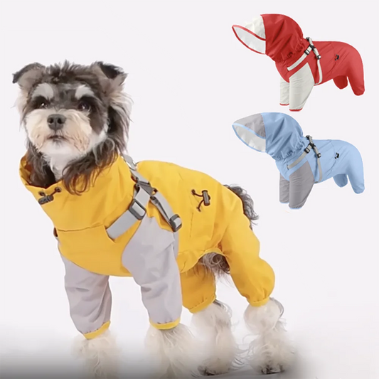 Pet Dog Waterproof Coat Puppy Hooded Jacket for Rainy Day Outdoor Dog Raincoat Reflective Clothes for Small Medium Large Dogs