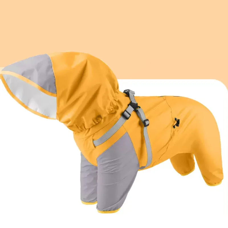 Pet Dog Waterproof Coat Puppy Hooded Jacket for Rainy Day Outdoor Dog Raincoat Reflective Clothes for Small Medium Large Dogs