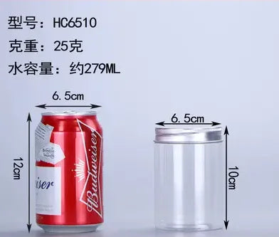 Wholesale 10/30/50pcs Empty Plastic Clear Cosmetic Jars PET Food Jar Makeup Container With Silver aluminum lid Seal Food Cans