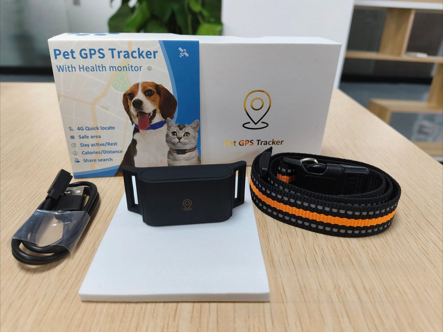 4G Pet GPS Tracker Smart Wearable Collar for Dogs Cats Real-Time GPS Wi-Fi Location Tracking IP67 Waterproof Activity Monitoring