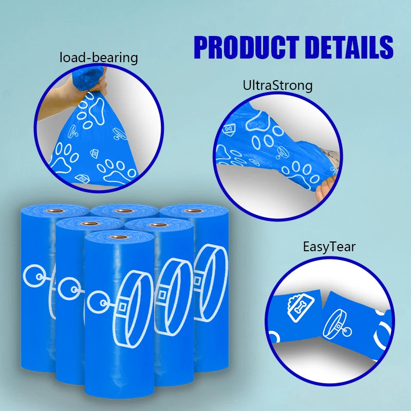 Pet EPI Degradable Dog poop Bag Fresh Fragrance Blue Pet Double Layer Thickened Leak proof Garbage Bag