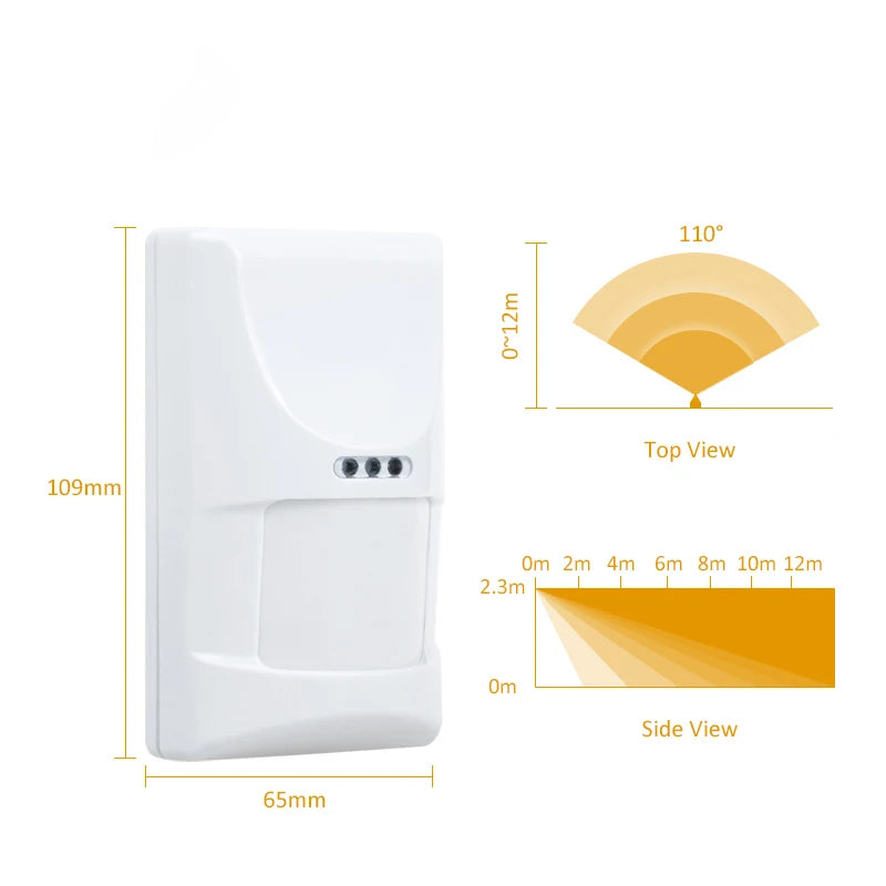 Indoor PIR Microwave Dual Technology Pet Immune PIR Motion Sensor Anti Theft Burglar Alarm Detector with Anti-tamper Switch