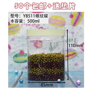 Wholesale 50pcs Empty PET Jars Clear Cosmetic Container Sael Food Jar With Macaron Color Lid Face Cream Sample Pot Container