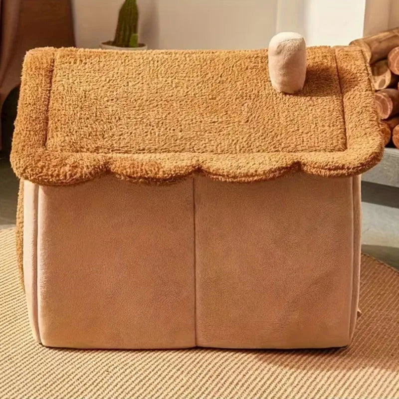 NEW Four seasons cat nest in winter warm closed dog house seat cushion removable dog bed creative soft winter warm cat nest