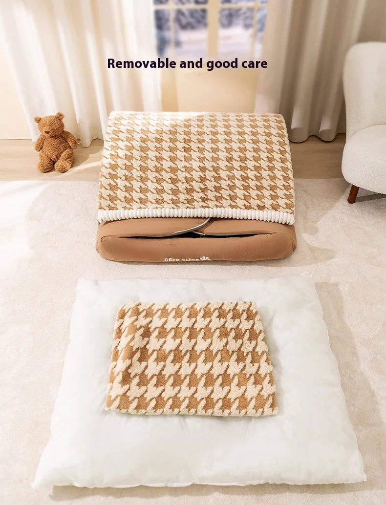 Autumn and Winter Dog Thousand Birds Grid Drawer Dog Kennel Large Dog Large Dog Kennel Deep Sleep Cat Kennel Pet Kennel