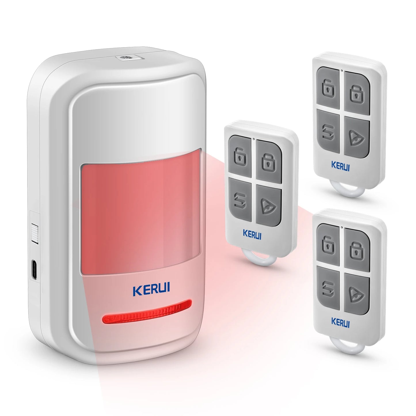 KERUI 433MHz Infrared Motion Sensor Detector Alarm/Doorbell Two Modes Wireless PIR Motion Alarm with Remote SOS for Home Elders