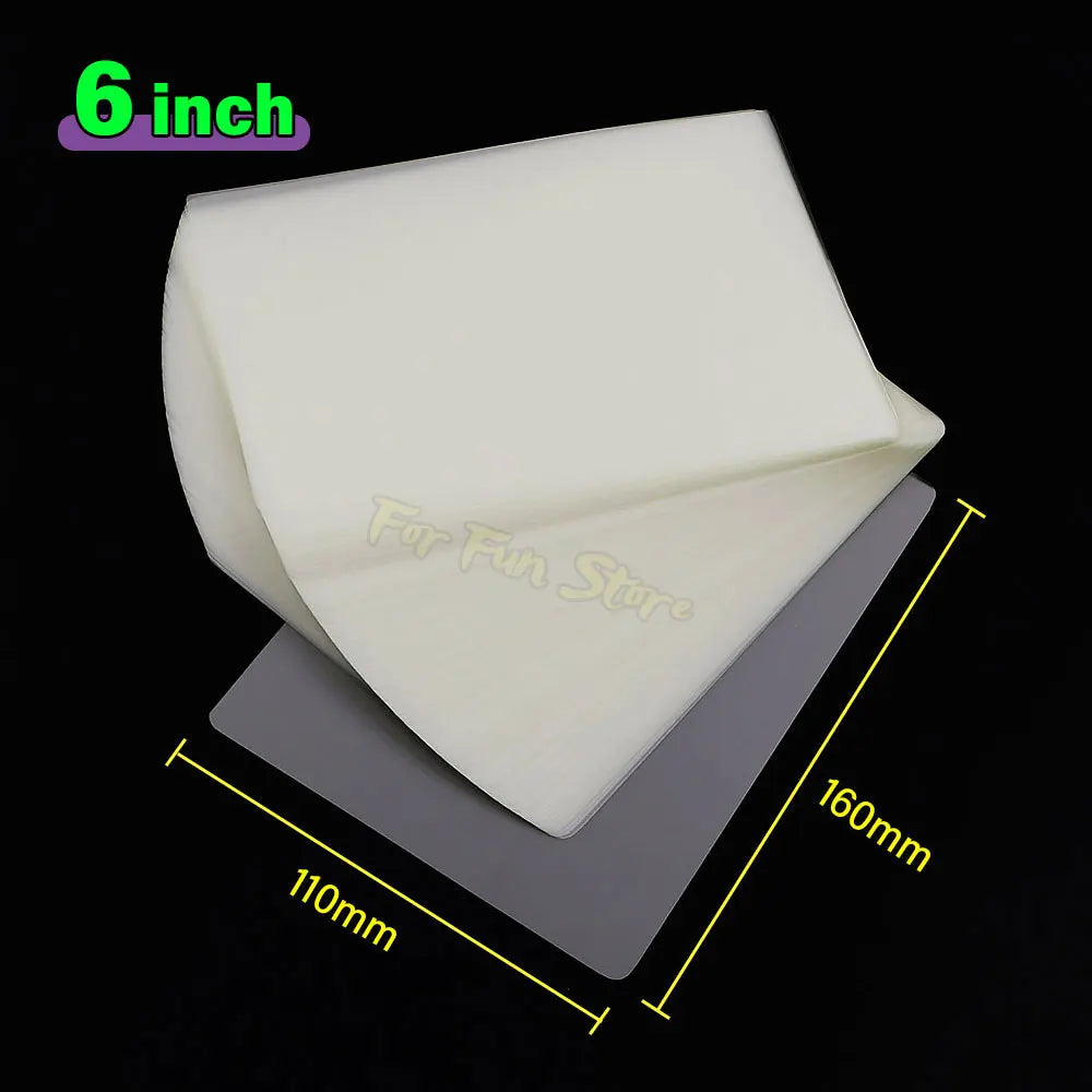 For Fun 3/4/5/6 Inch 100 Sheets 60 Mic Thermal Laminating Film PET Plastic Film For Photo/Card/Picture Hot Laminator Film