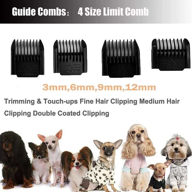 BRIEFNESS Professional pet trimmer, cordless low noise hair clipper for dogs/cats, grooming shavers for men/kids, shearing kits