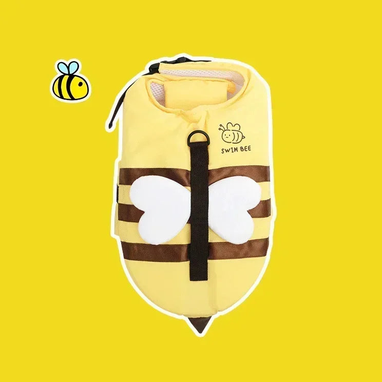 2025 Summer Dog Swimsuit & Life Jacket - Cute Bee Swim Vest, Waterproof Pet Safety Harness for Pool/Beach, Puppy Swimwear