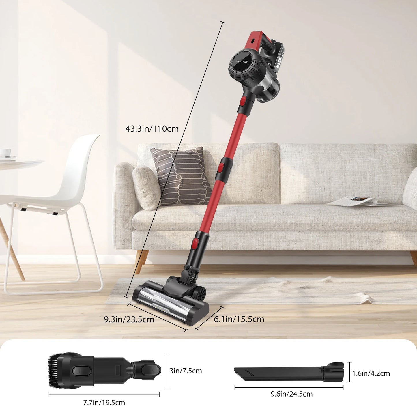 Cordless Vacuum Cleaner Poweful Vaccum Cleaner with 3000mAh Rechargeable Battery, 15KPA Powerful Pet Vacuum Cleaner