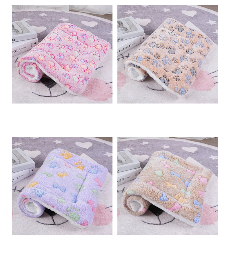 Dogs Bed Flannel Thickened Blanket Cushion Washable Dog Puppy Bed Accessories Medium Pet Large Basket Small Mat Warm Sofa Kennel