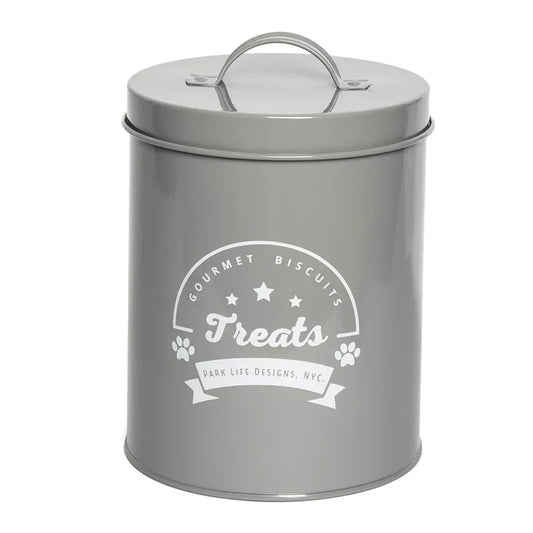 Galvanized Iron Dog Food Container Pet Food Storage Tin Dog Treat Jar with Lid for Pet