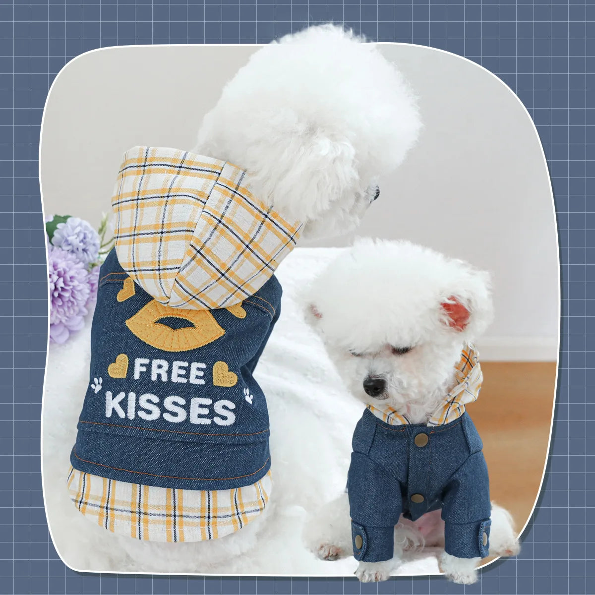 Pet Clothing Spring And Autumn Handsome Cool Cowboy Coat Suitable Cute Rock Roll Denim Clothing for Small and Medium sized Dogs