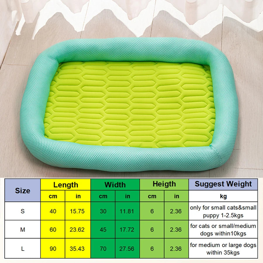 Summer Dopamine Color Matching Cooling Pet Bed,No Gel,Breathable Cat Kennel Suitable for medium and large dogs,Better With AC