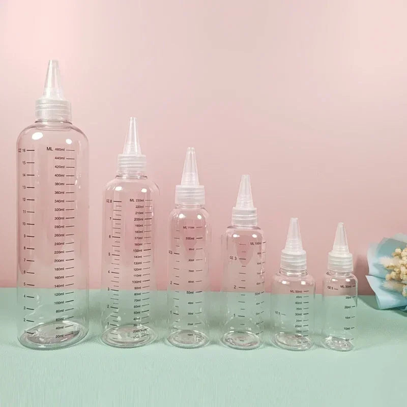 5Pcs 30/60/100/120/250/500ml PET Plastic Ink Bottles Empty Dropper Bottles With Screw-On Lids Squeezable Liquid Oil Container