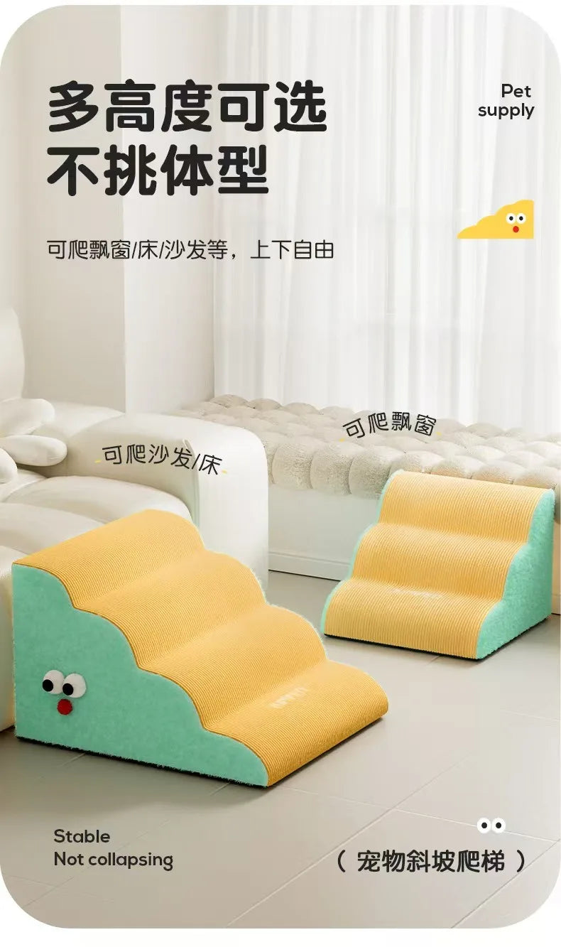 Pet 2/3 Step Stair Dog/Cat Ramp Ladder Memory Foam Sponge Dogs Sofa Removable and Washable Training Pet Ramp Stairs Pet Supplies