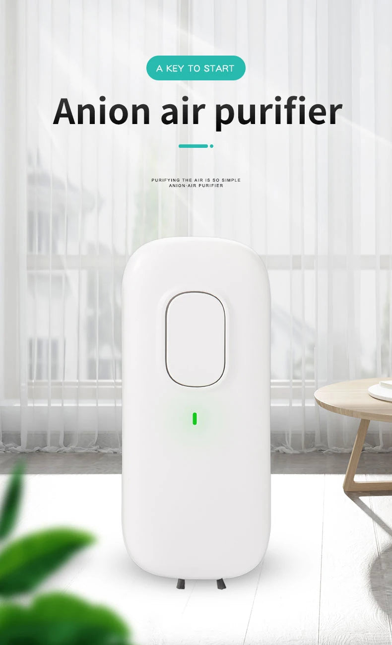 Mini Anion Purifier, Plug-in Air Purifier with Negative Ion Generator Odor Remove for Home, Toilte, Bedrooms, Bathrooms and Pet