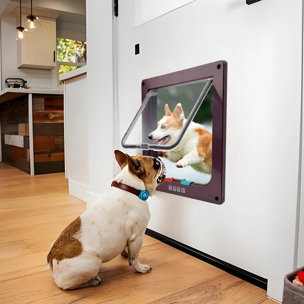 Dog Cat Kitten Flap Puppy Kitten Safety In&out Pet Door with 4 Way Security Lock Door Pet Doors Sliding Door Safety Pet Door