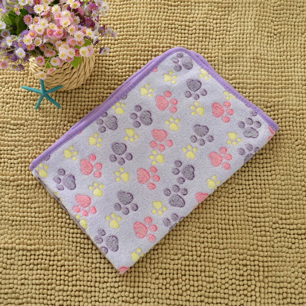 Dog Bed Blanket Bed Mat Soft Fleece Cat Blanket Cute Printed Pet Travel Mat Breathable Cozy Warm Blankets for Small Medium Dogs