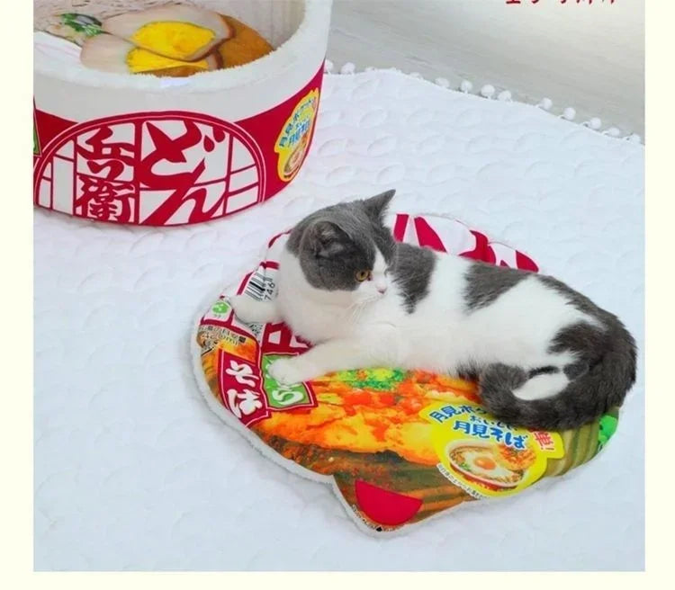 High Elasticity Dog Cat Bed Funny Removable Pet Supplies Easy To Clean Pet Accessories Printed Lamb Wool Material Cat Mats