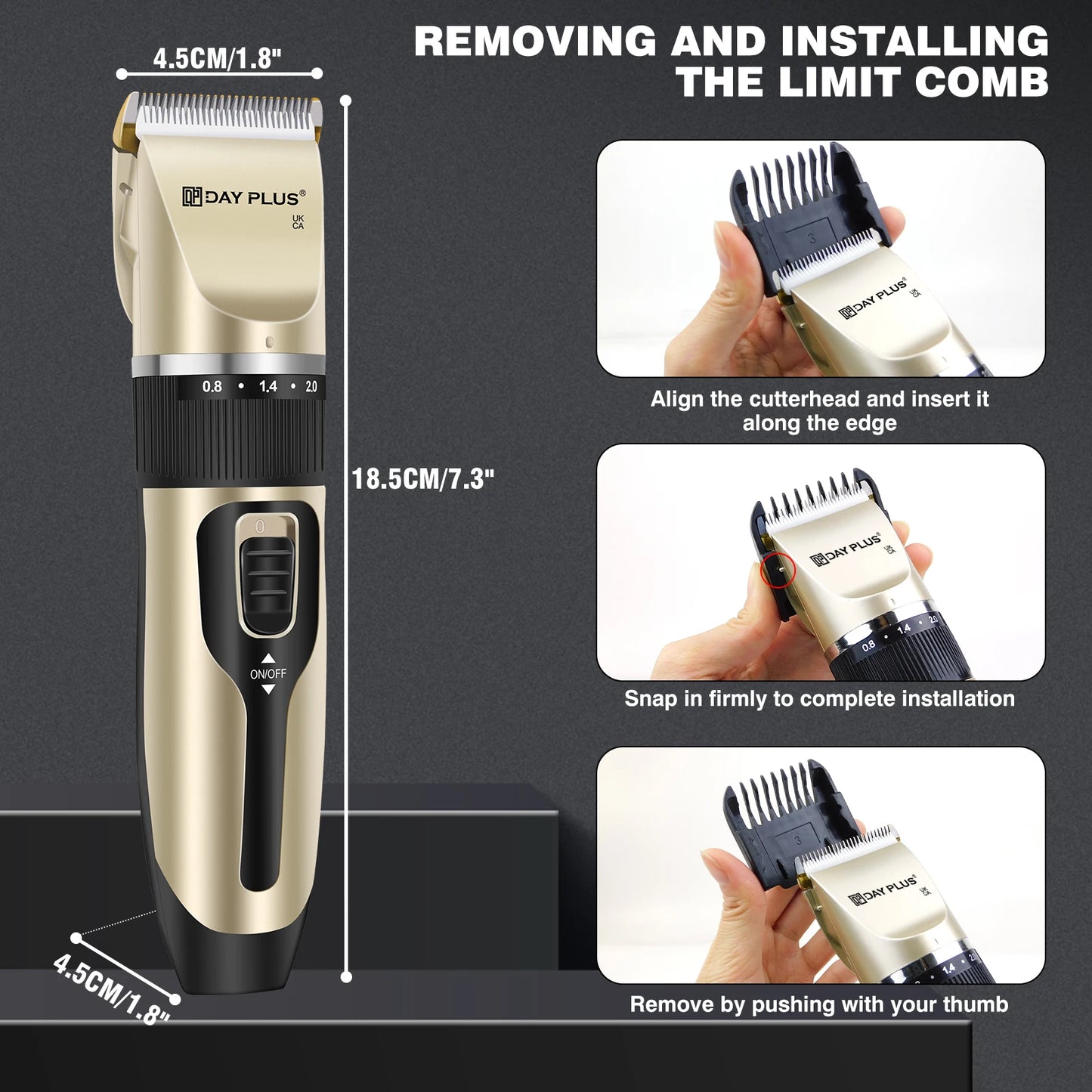 Dog Clippers Low Noise, Dog Grooming Kit Rechargeable Cordless Pet Hair Clipper Trimmer Shaver for Small and Large Dogs Cats
