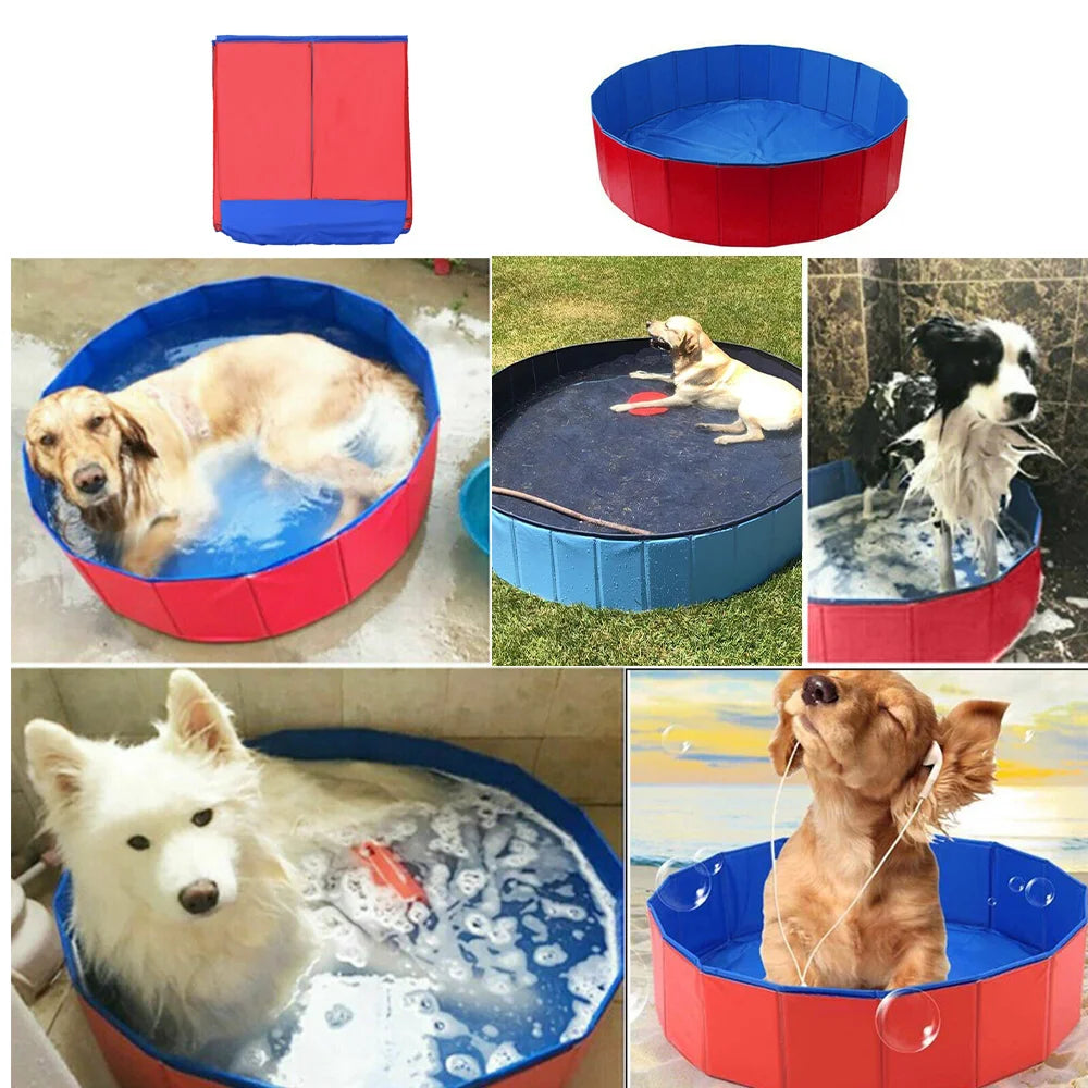 160*30cm/120*30cm/ 80*20cm Pet Pool Swimming Pool Foldable Dog Bath Portable Pet Pool With Drain valve Outdoor Dog Bathing Tub