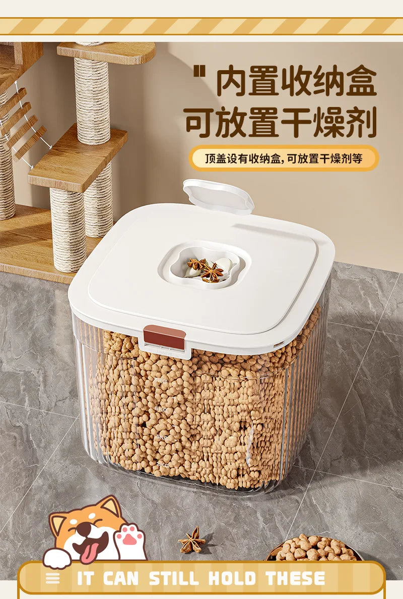 Pet Food Storage Bucket Dog Food Bucket Moisture-proof Storage Cat  Box With Lid