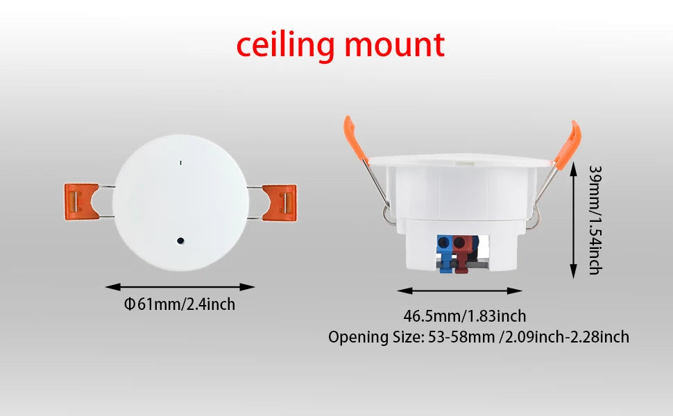 Wifi/ZigBee 5.8/24G MmWave Radar Human Presence Motion Sensor With Luminance/Distance Detection Tuya Smart Life Home Automation