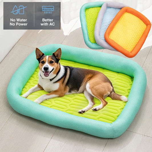 Summer Dopamine Color Matching Cooling Pet Bed,No Gel,Breathable Cat Kennel Suitable for medium and large dogs,Better With AC